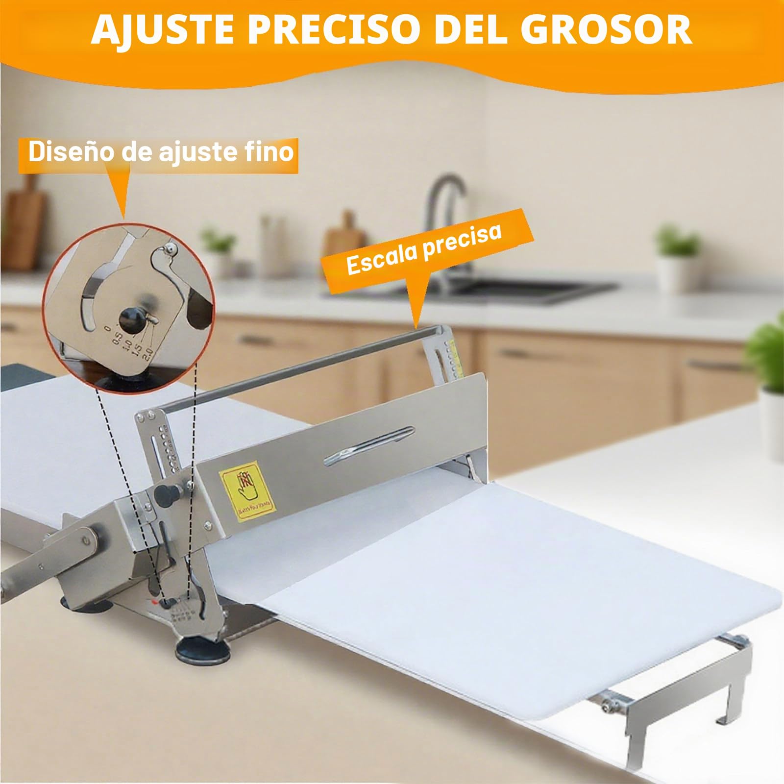 Máquina Manivela Laminadora de Masa - Laminadora de Fondant para Glaseado, Mazapán y Hojaldre | Máquina de Fondant de Fácil Instalación para Hogar o Pequeña Cocina Comercial A300