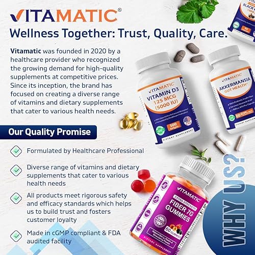 Miniatura 7 de Vitamatic Queratina hidrolizada de 500 mg por porción  120 cápsulas vegetarianas  Suplementos de queratina para cabello sano, piel y uñas para