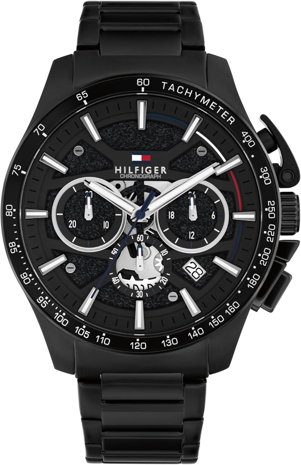 Tommy Hilfiger Men’s Quartz Chronograph Watch - Bold Sporty Skeleton Dial - Water Resistant up to 50m - Performance, Stylish Timepiece - Gift for Him 44mm