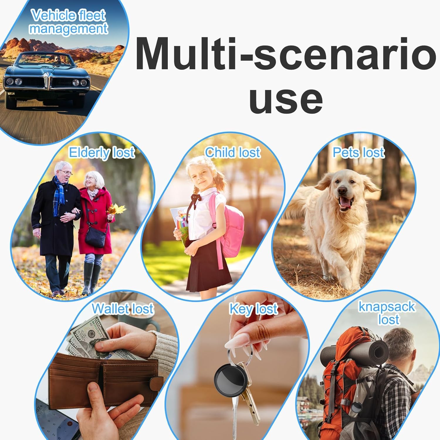 Mini GPS Tracker for Vehicles, Car GPS Tracking Device for Vehicles, Hidden Car Tracking Device No Subscription No Monthly Fee Real-Time GPS Tracking for Kids, Car, Pets(With Magnetic Waterproof Case)