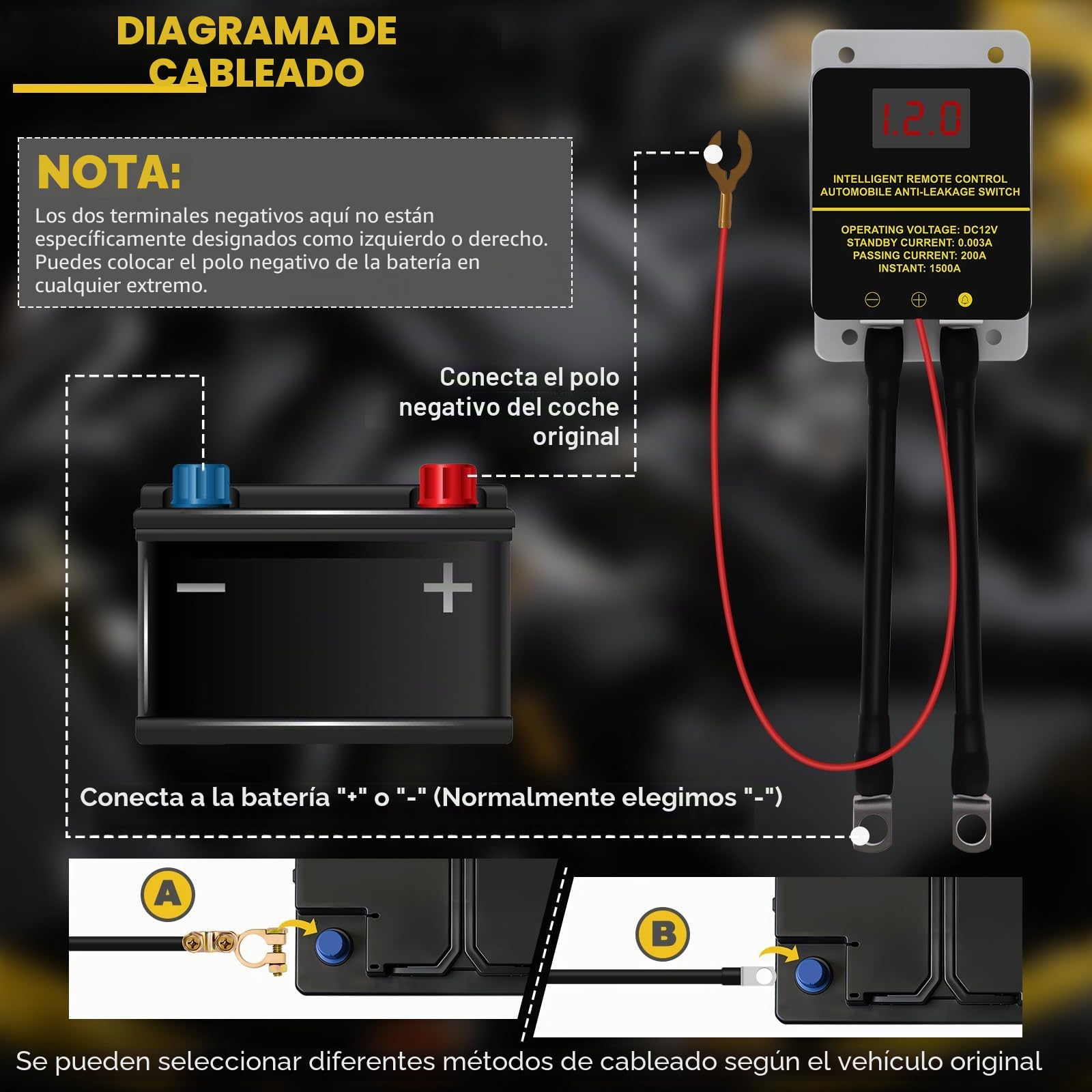 12V 200A Batterietrennschalter Autobatterieschalter, Batterie Trennschalter mit LED-Spannungsanzeige, Fernbatterie Trennschalter Funkschalter Set mit Fernbedienung für Auto RV, ATV, Boot, LKW