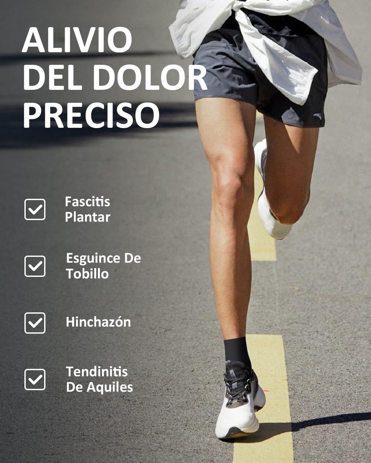 Calcetines de Compresión para Hombre y Mujer: Calcetines Fascitis Plantar Soporte para Esguince de Tobillo para Aliviar el Dolor de Pies Tendinitis Aquiles Artritis