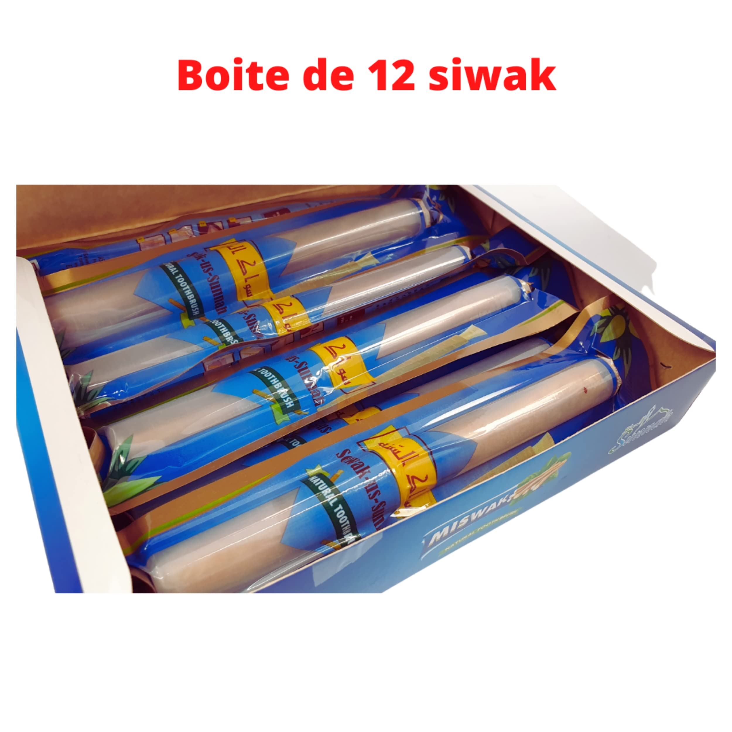 MSPURE Set di 12 bastoncini di Siwak con custodia – Spazzolino da denti 100% naturale – detergente, disinfettante e sbiancante, ecologico, biodegradabile e vegano [Soddisfatto o imbottito] (x10)
