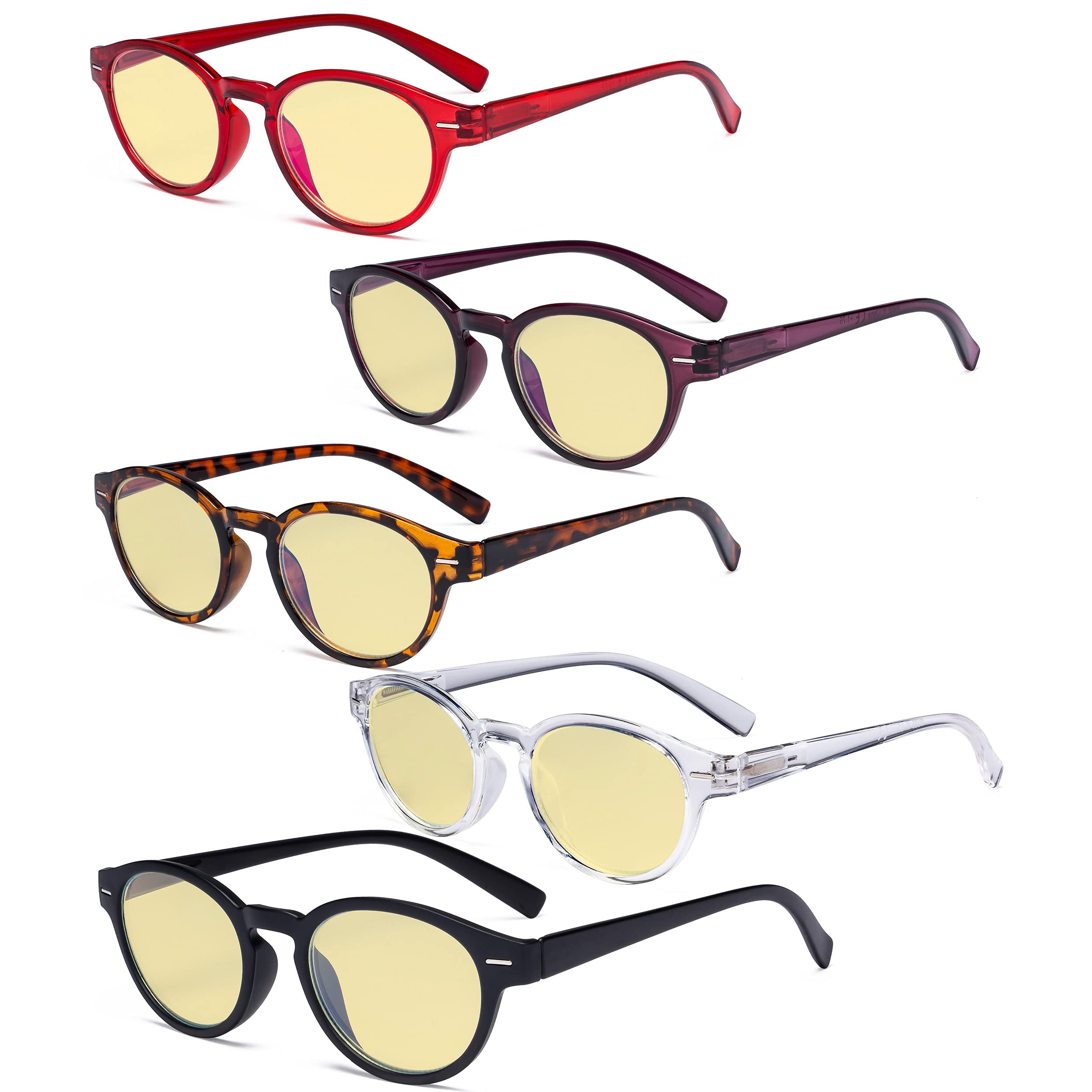 Eyekepper 4-Pack Retro Key Hole Oval Round Spring-Hinges Reading Glasses