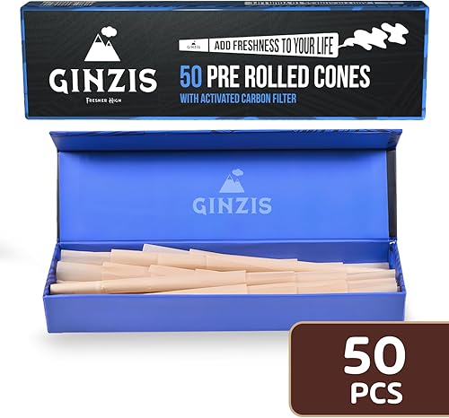 Miniatura 9 de Ginzis Cones - Paquete de 20 papeles de liar tamaño King, filtro de carbón activado, conos preenrollados tamaño King, conos de papel de liar de