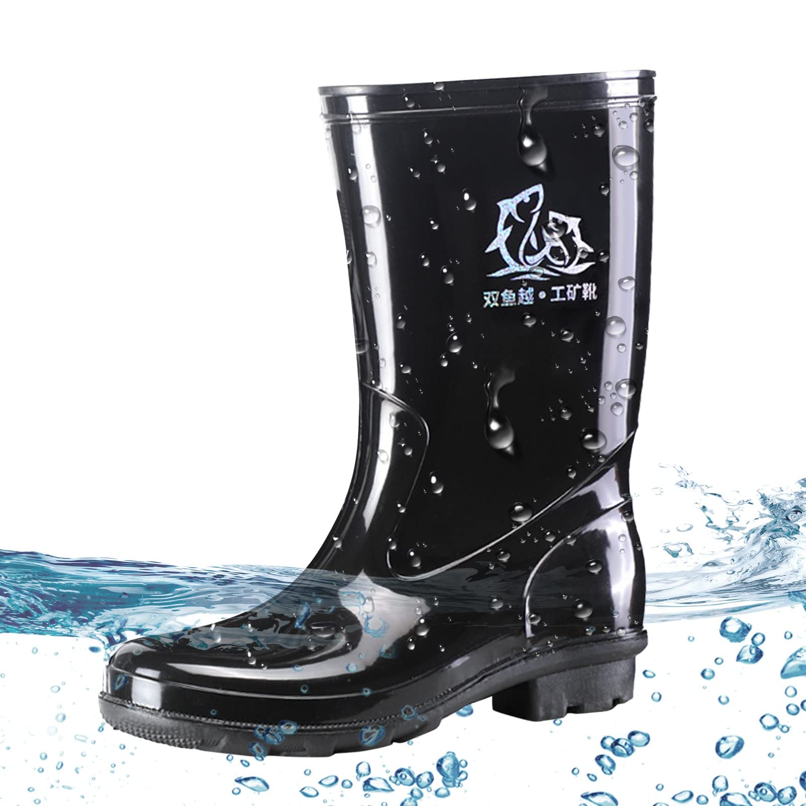 Generisch Botas de lluvia impermeables para hombre y hombre, botas de verano ligeras, botas de lluvia unisex, botas de lluvia de media altura para día lluvioso, medias botas de goma impermeables