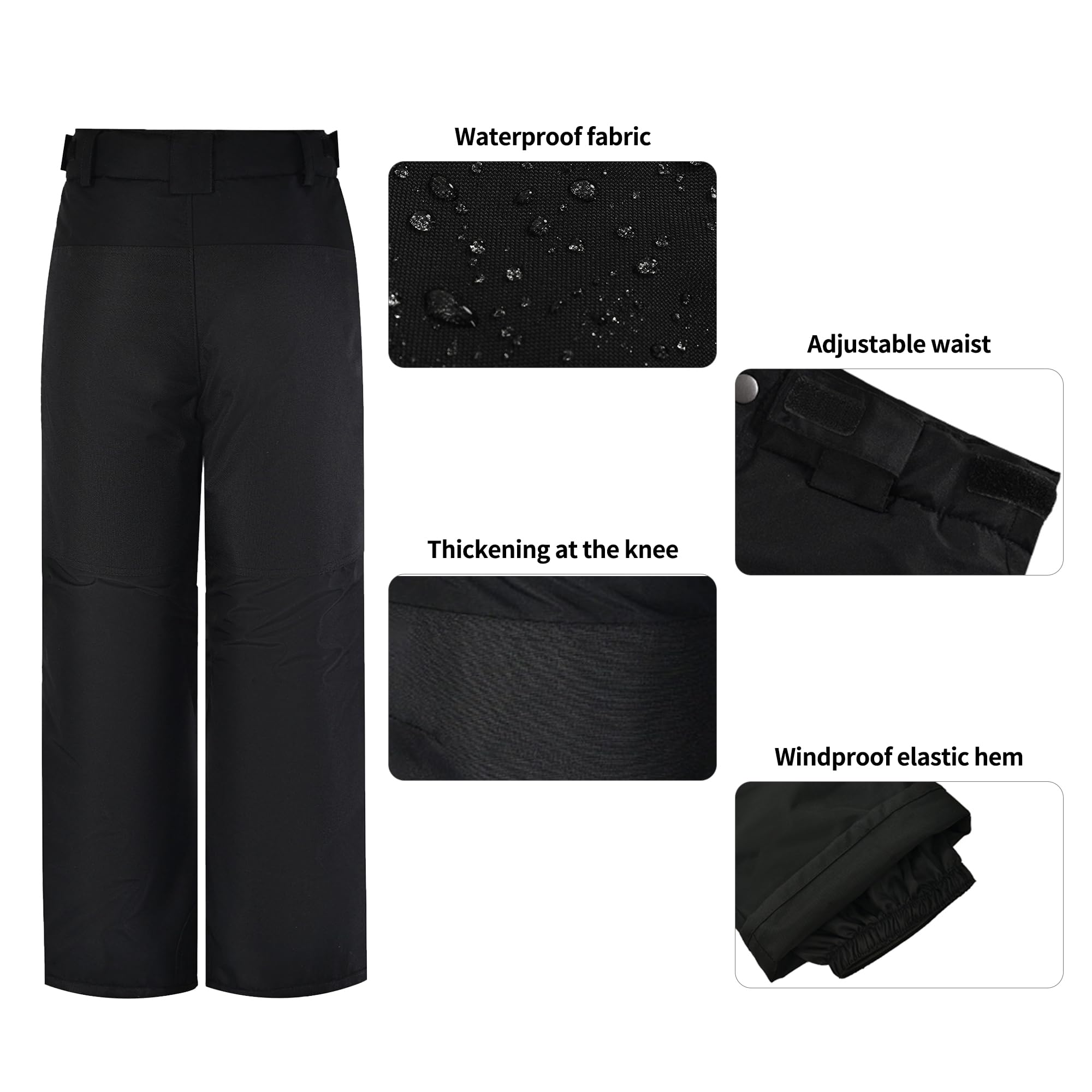LUNA - Traje de nieve para niñas, con capucha, repelente al agua, resistente al viento, traje de invierno
