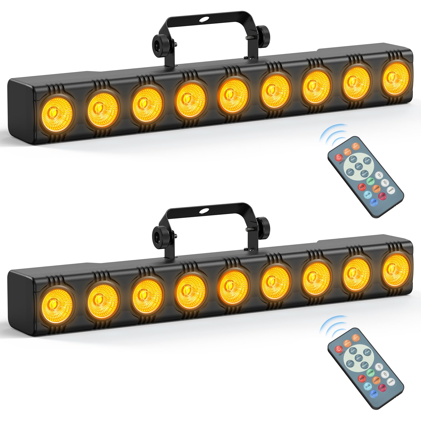 2 Pezzo Wallwasher Barra Luminosa LED,9 x 6W RGBW Luce da Palcoscenico Luci Discoteca con Remoto Controllo,DMX 512 Strobo Faretto LED per DJ Feste,Nozze,Esterno,Halloween,Natale