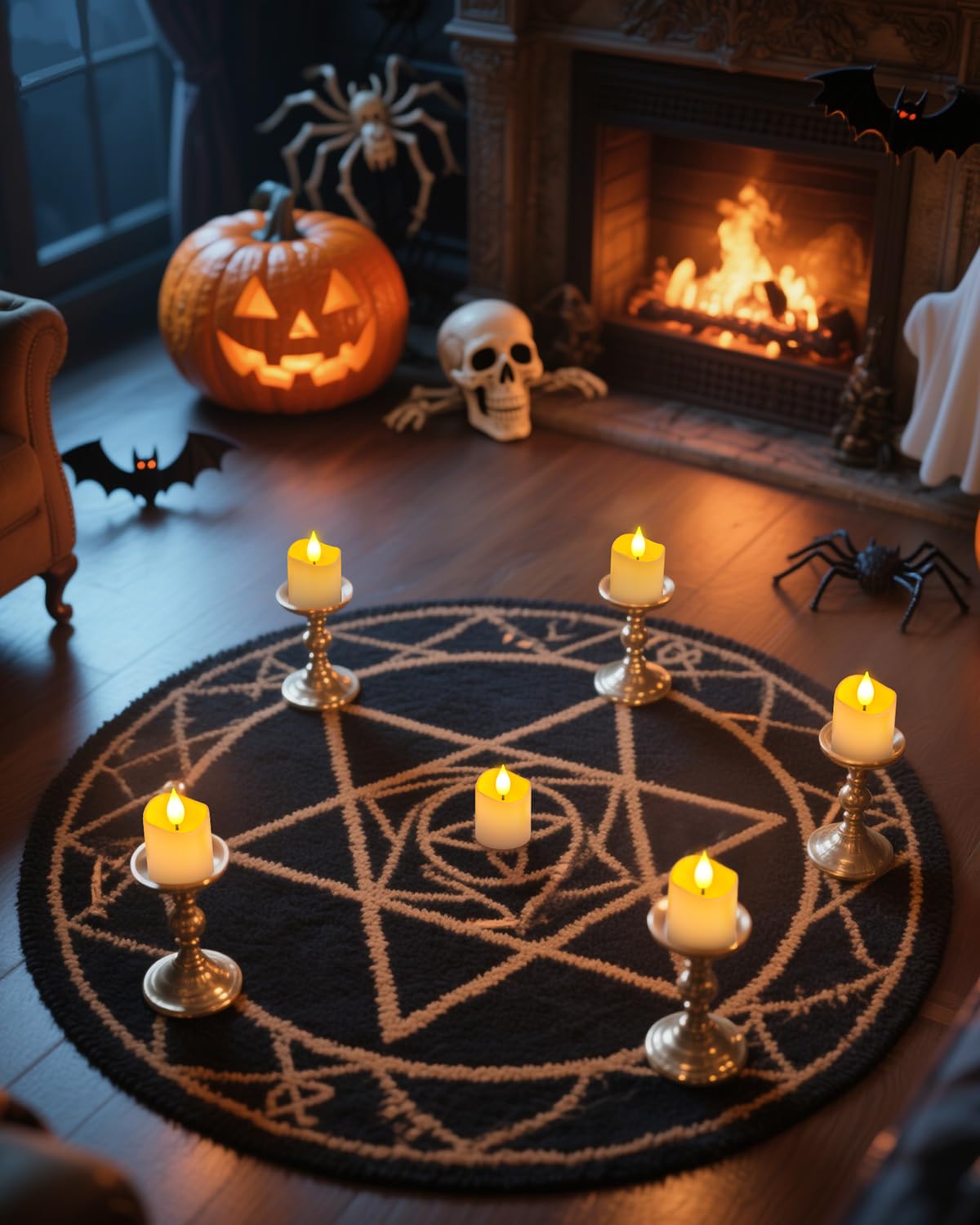 SoulBay Akumulatorowe podgrzewacze ze stacją ładującą, 6 szt. akumulatorowych lampek LED z pilotem zdalnego timera, bezpłomieniowe elektryczne świece LED migoczące na Halloween, Boże Narodzenie