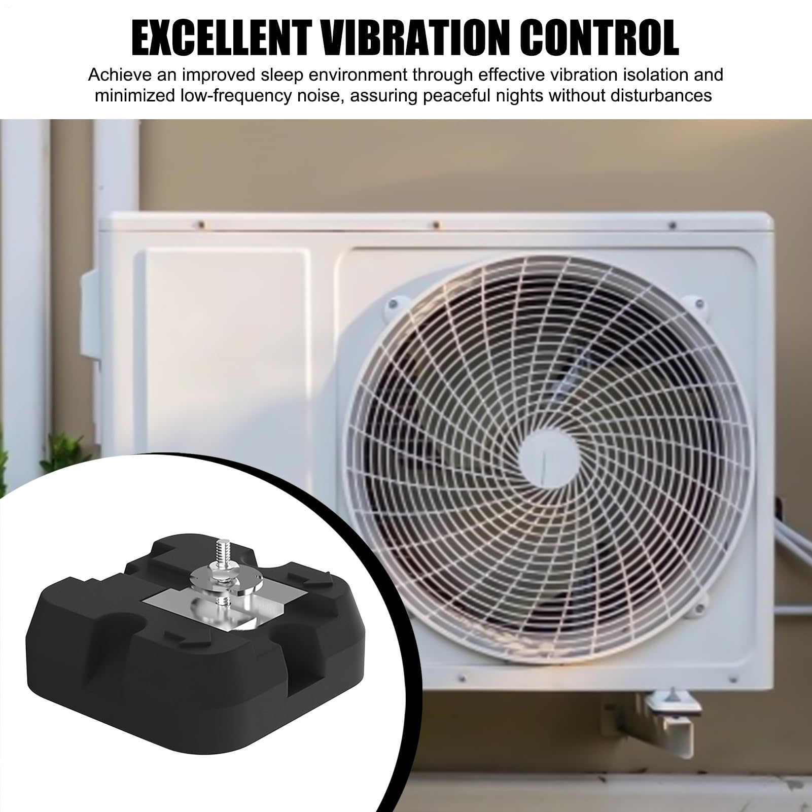 Base Para Condensador Base para Bomba de Calor | 4 Piezas Soportes Antivibración Capacidad 500 kg