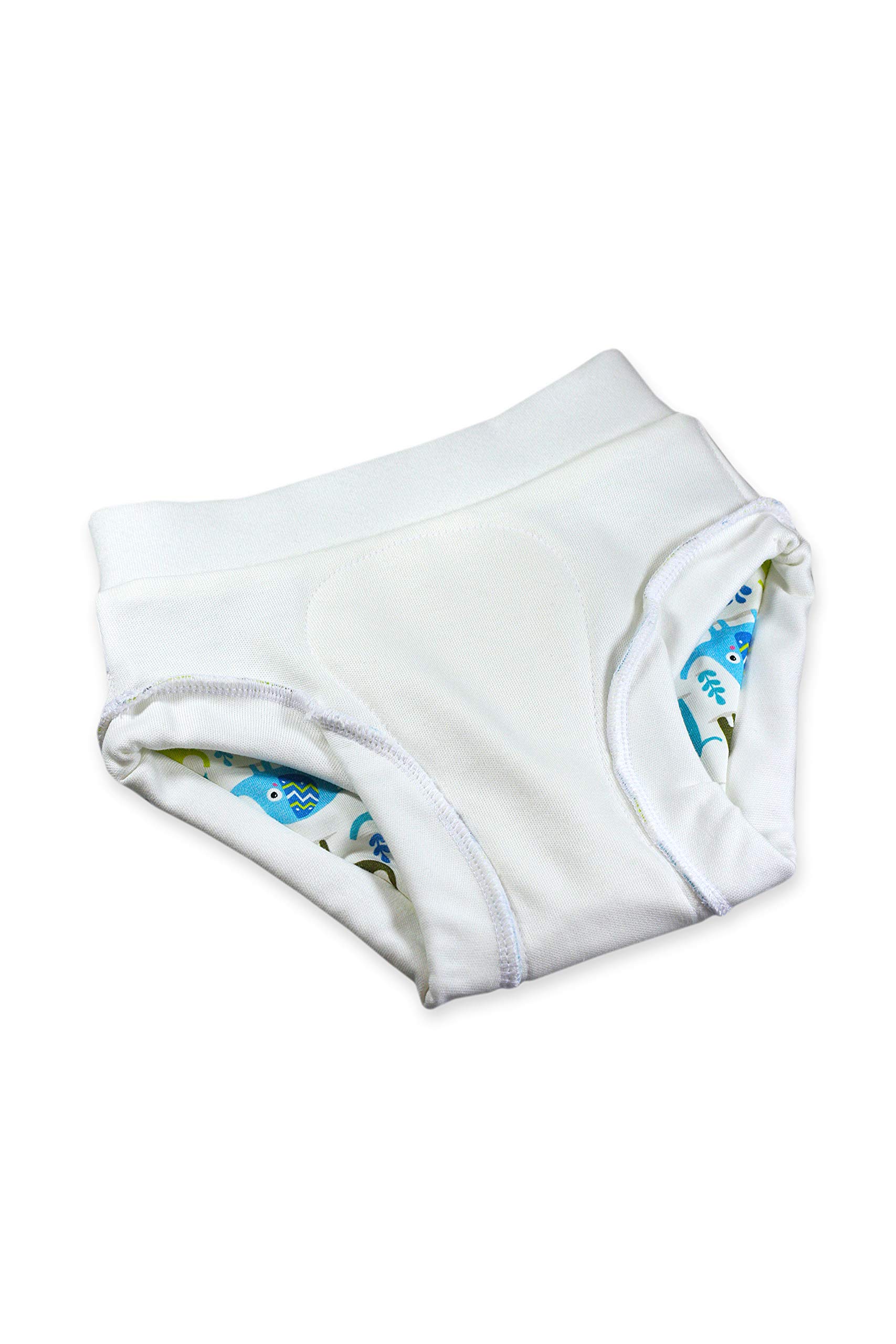 Petit Lulu Training Überhose Größe L (14,5-19 kg) Fluffy Organic Baby Trainerhöschen Stoffwindeln Hergestellt in EU (Kleine Elefanten)