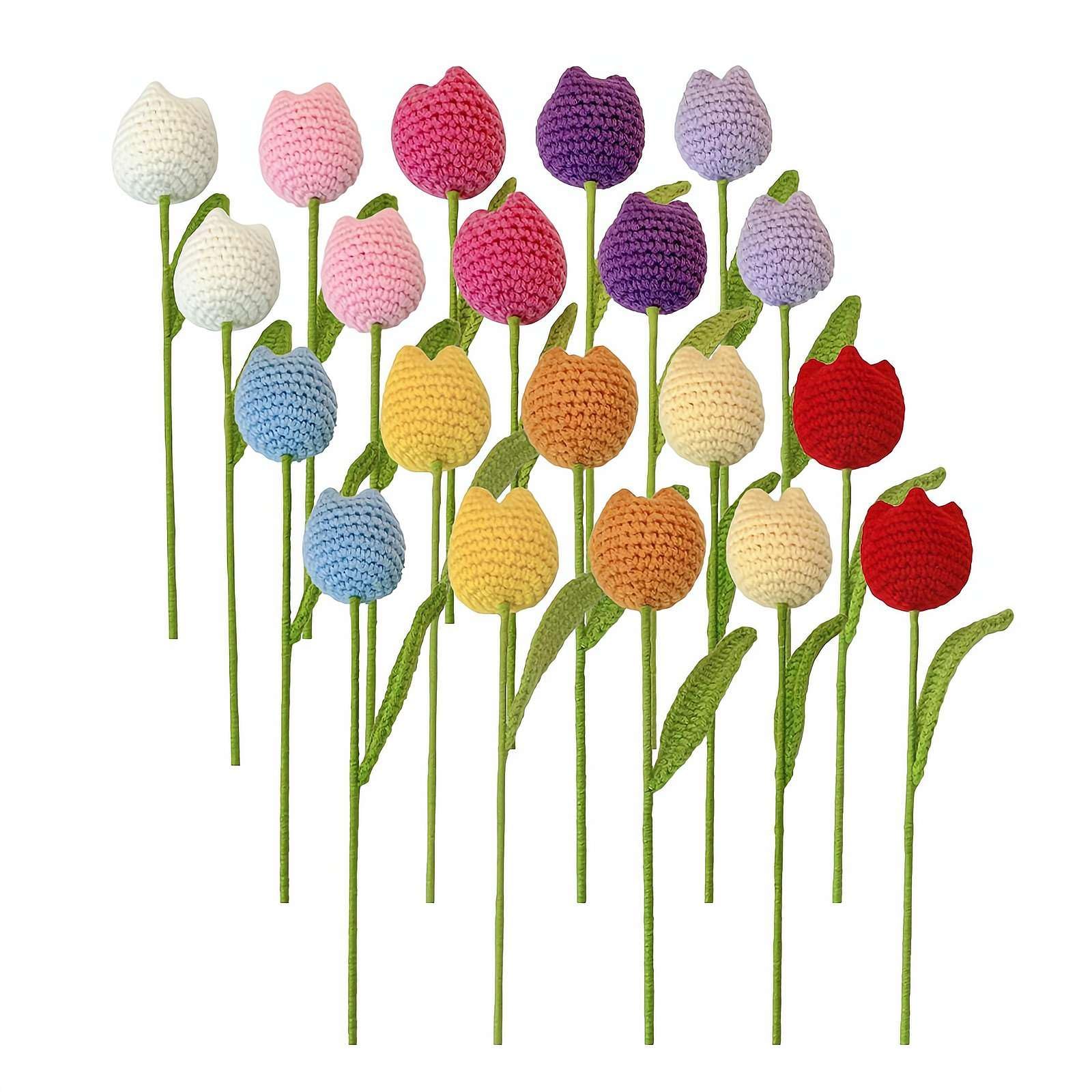 Tulipani All'Uncinetto Fatti A Mano - Bouchet Artificiale Rosa Per Casa