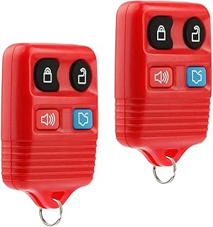 Key Fob Keyless Entry Remote fits Ford, Lincoln, Mercury, Mazda Mustang (Red), Set of 2