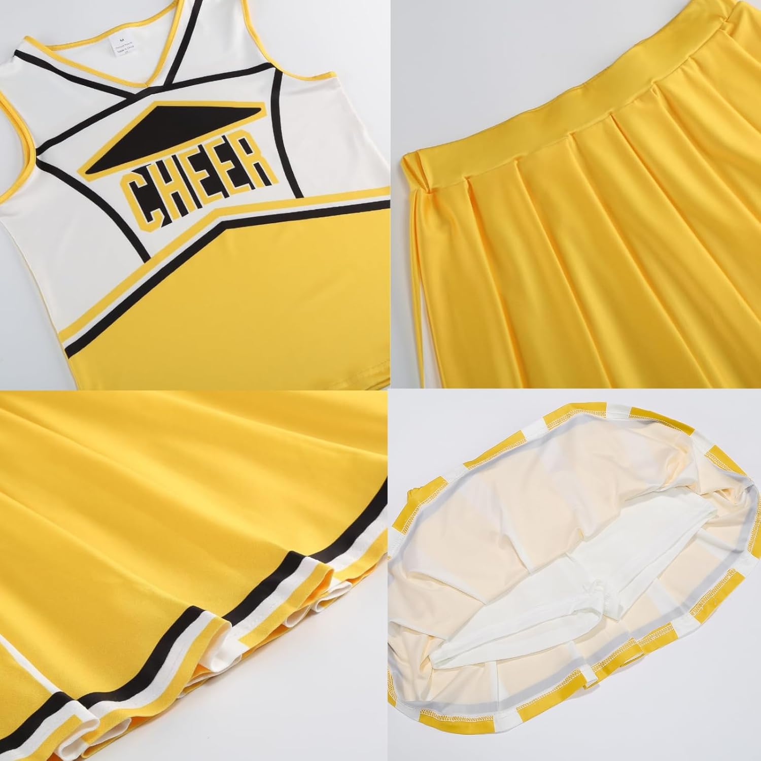yolsun Cheerleader Costume for Girls Cheerleading Kids Dress up Halloween Cute Uniform High School Cheer leader Outfit - Image 3
