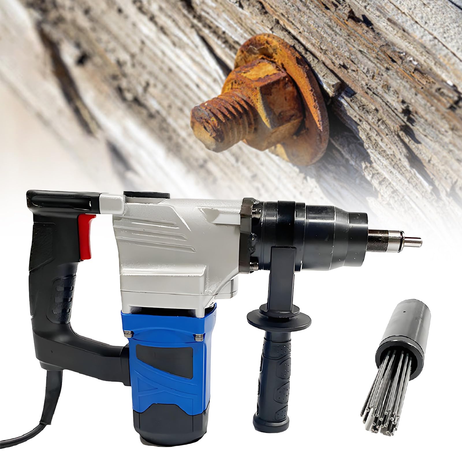 SENJINGHUA Handheld Electric Needle Scaler, 4500RPM Portable Rust Removal Tool, Rust Removal Machine Cleaning Tool for Screw, Rust, Weld Slag Cleaning,110V