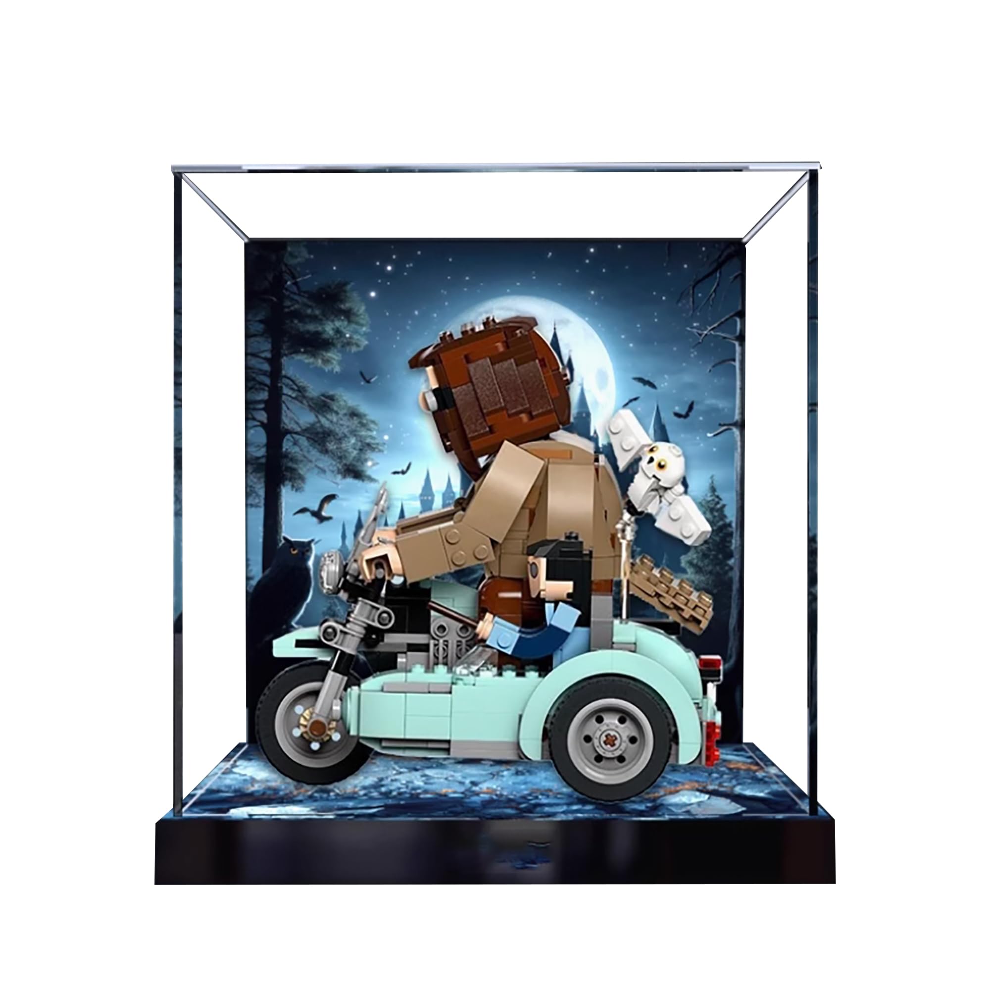 Acrylic Display Case for Lego 76443 Motorcycle Model, 3mm Dustproof Display Box, Display Case Compatible with Lego 76443 (Model Not Included)