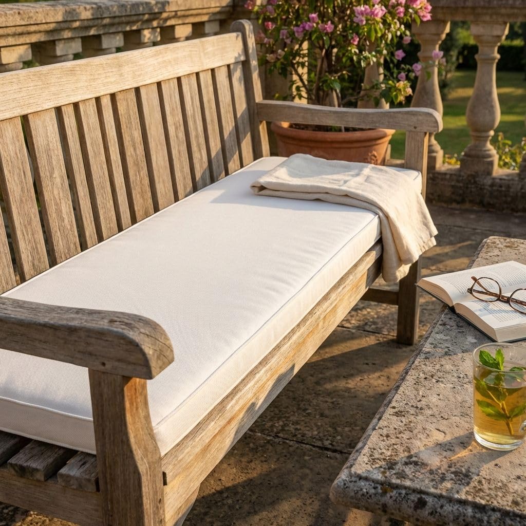 Cuscino lungo 110x45cm ecrù sfoderabile impermeabile lettino esterno CU805661