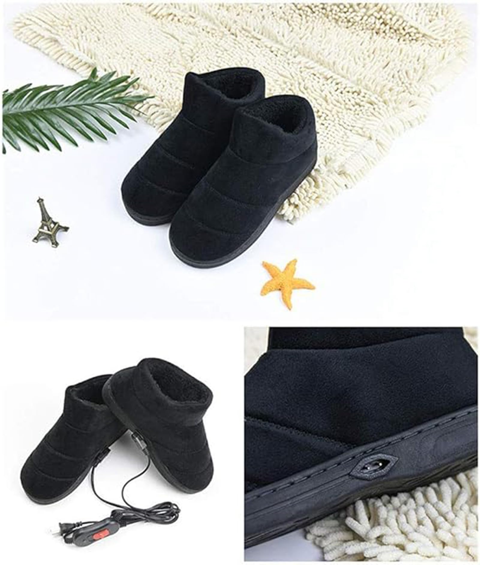 Scaldapiedi Elettrico Riscaldato Uomini E Donne USB Riscaldamento Pantofole in Peluche Scaldapiedi Invernale di Artefatti Pantofole Riscaldate Adatto per Uso Interno,A,38/40