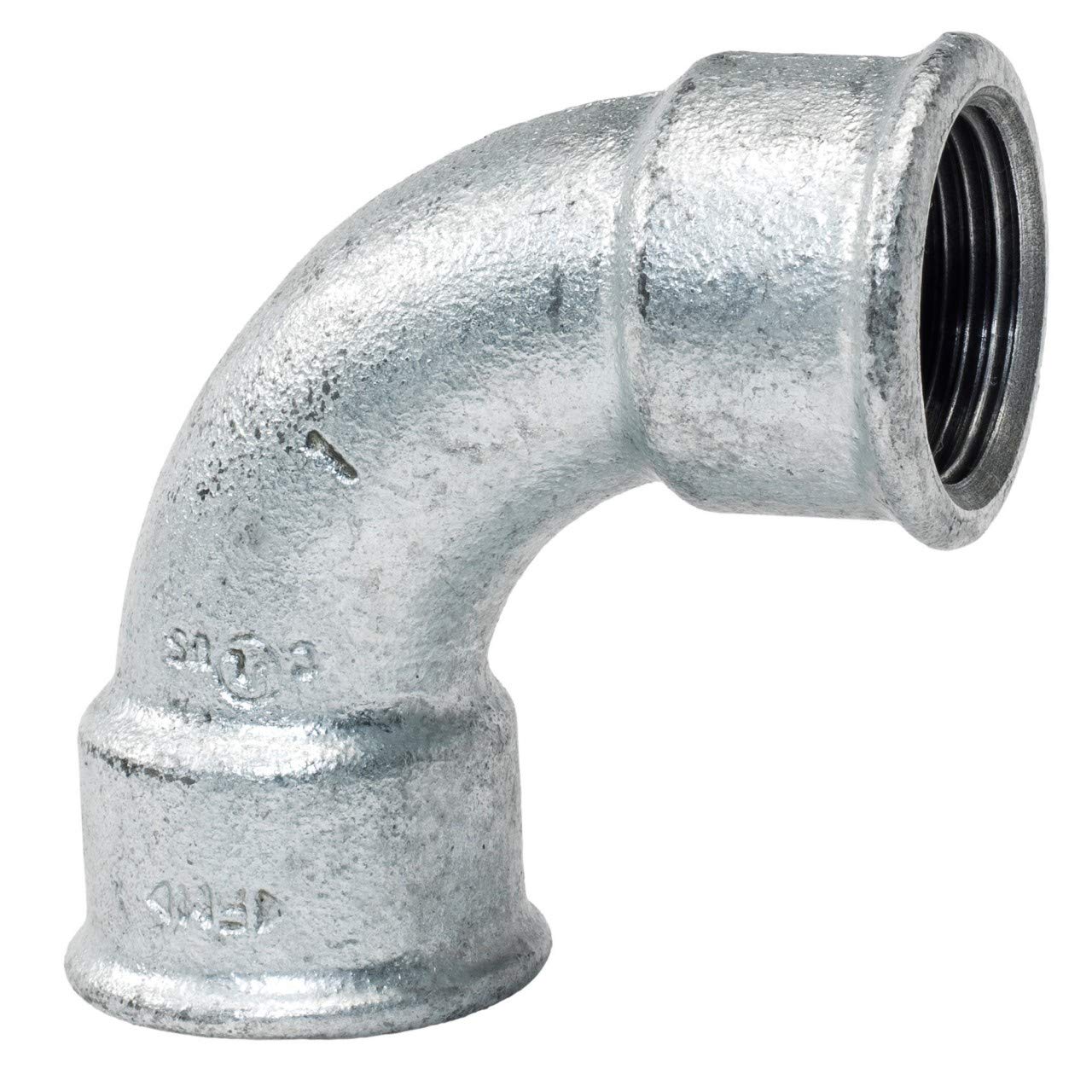 Bogen Kurz 1 Zoll IG/IG – Temperguss-Fitting Feuerverzinkt, Formteil Nr. 2A – Für Wasser, Gas, Heizung & Co.