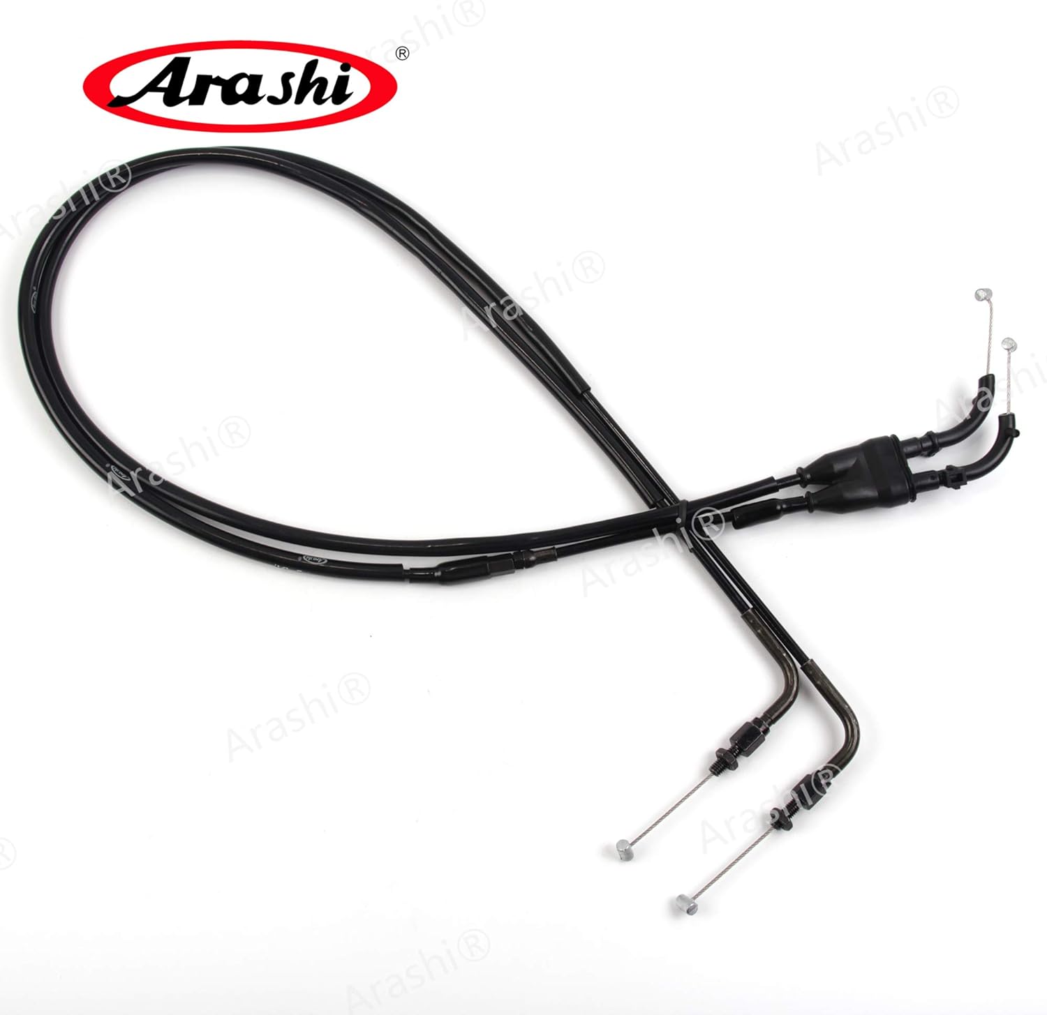 Arashi Throttle Cable and Clutch Cable for YAMAHA MT09 FZ09 2014-2017 Motorcycle Replacement Accessories Stainless Wire Lines Rubber MT-09 FZ-09 Black 2015 2016