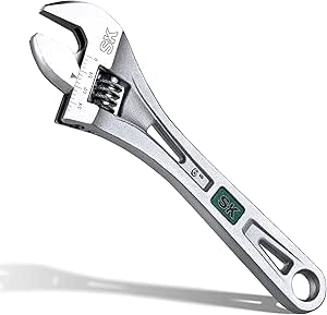 Adjustable Wrench Set 2-Piece 6-Inch And 10-Inch Wrenches Metric & SAE Scales Cushion Grip Wrench Cr-V Steel