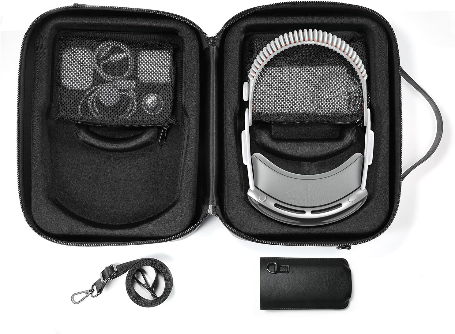 Storage Bag for Vision Pro Virtual Reality Glasses, Protable Handbag Shockproof Shoulder Carrying Bag Travel Large Space VR Portable Storage Bag (Black)