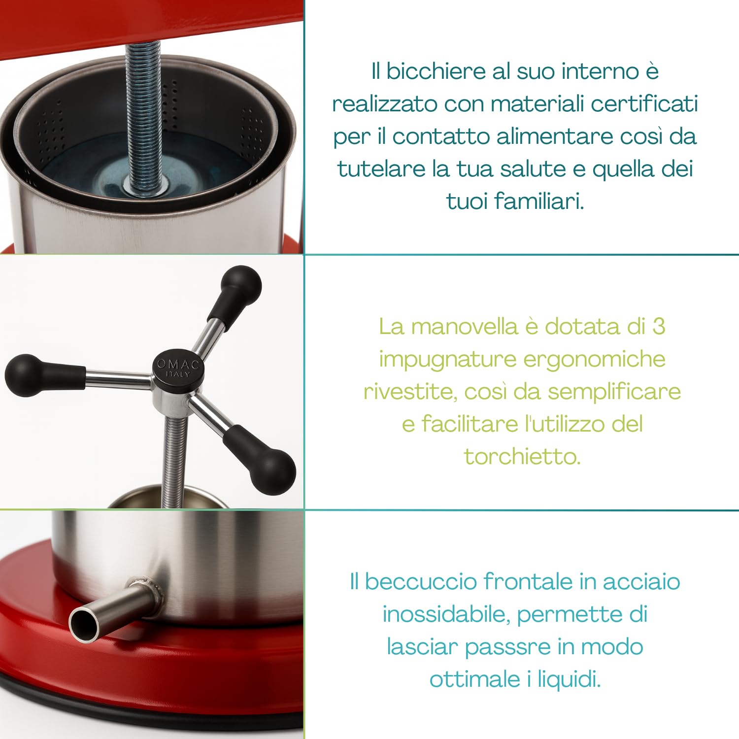Virsus Torchietto in acciaio inox con diametro pari a 12 cm, capacità 2,5 Litri, pressa premitutto per alimenti, melanzane, liquore, vino, frutta, verdura, mirto, Made in Italy