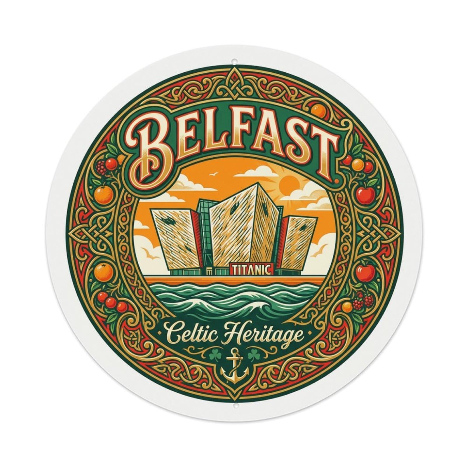 Tgrcjimh Style Metal Tin Sign Vintage Travel Belfast Ireland Gathering