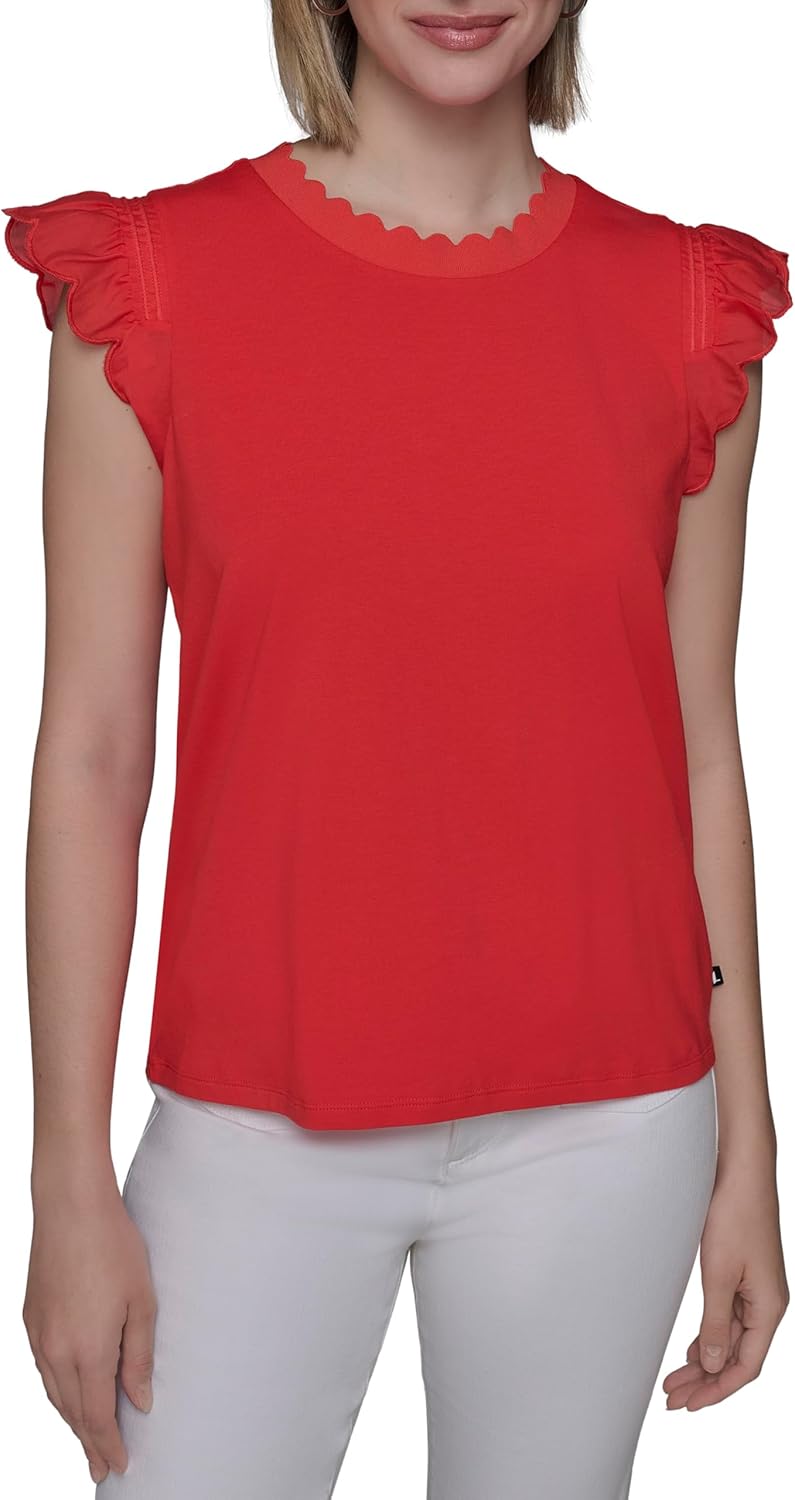 Karl Lagerfeld Womens Soft Everyday Essential Casual T-Shirt