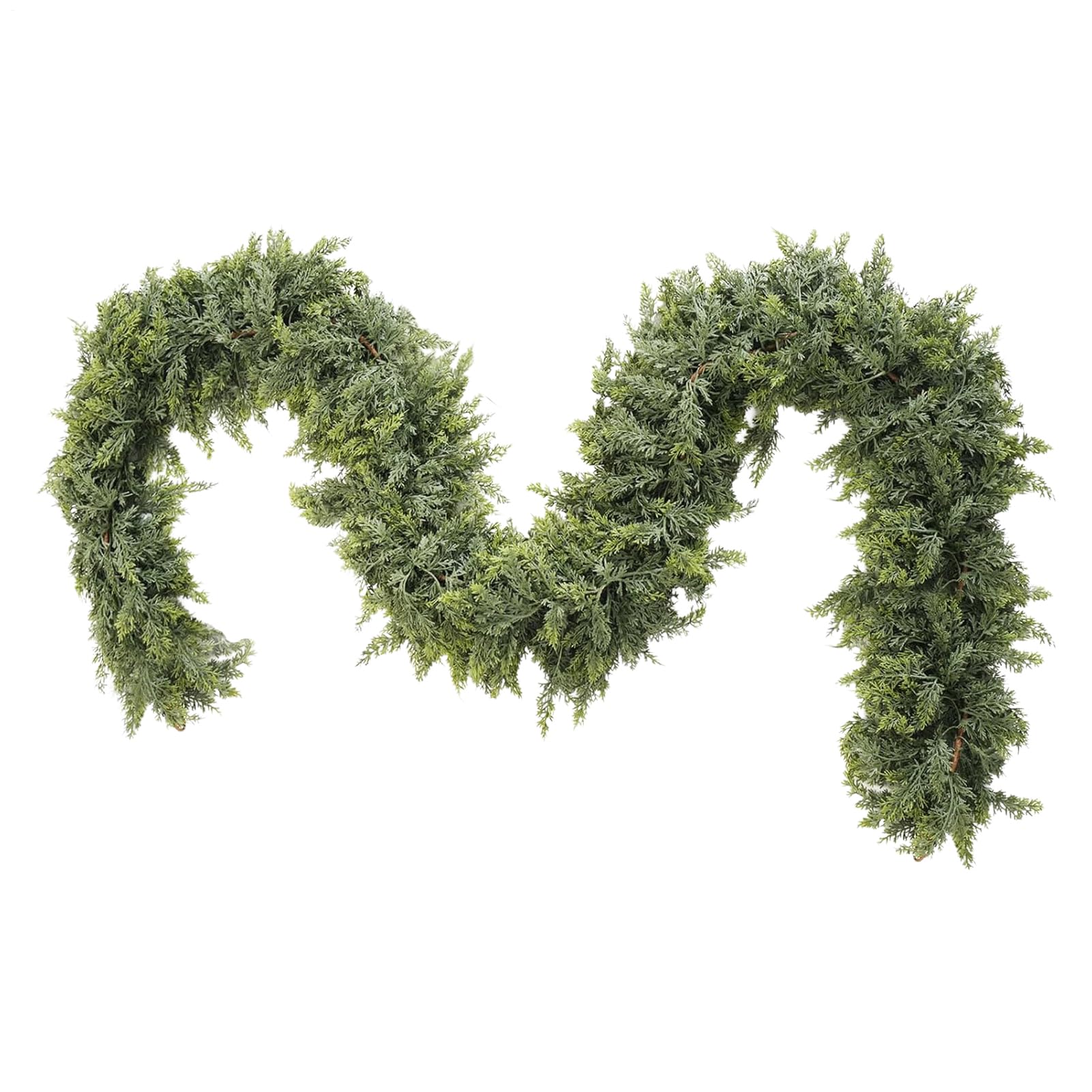 Guirlande de cyprès de Noël artificielle verte pour décoration de cheminée et escalier