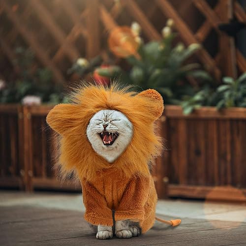 Miniatura 6 de Rypet Disfraz de león para perro, ropa para mascotas para fiesta de Halloween, simulación, trajes de mascotas de león para cosplay, ropa de