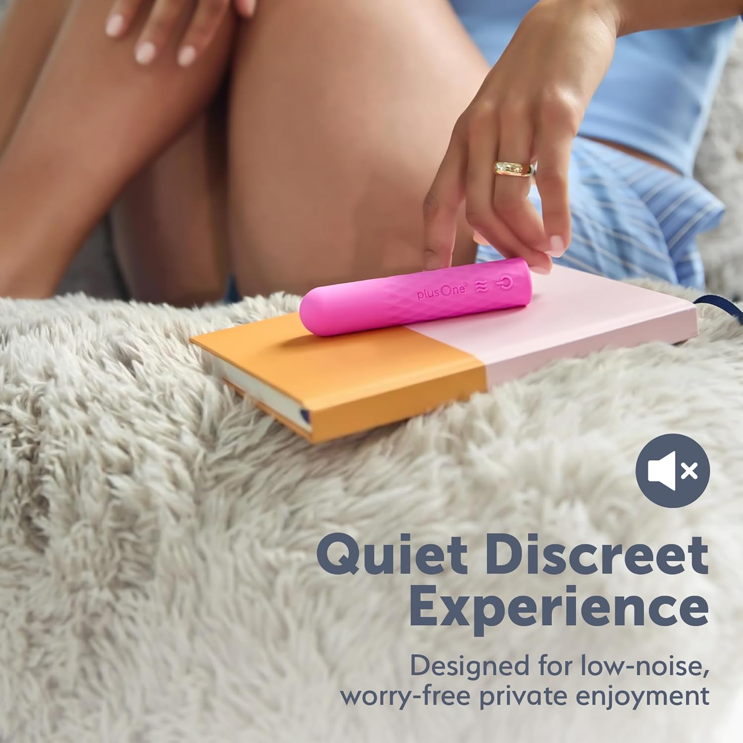 plusOne Super Bullet Massager, Waterproof, Silicone, USB Rechargeable, Personal Wellness Device with 10 Settings and Warming Feature