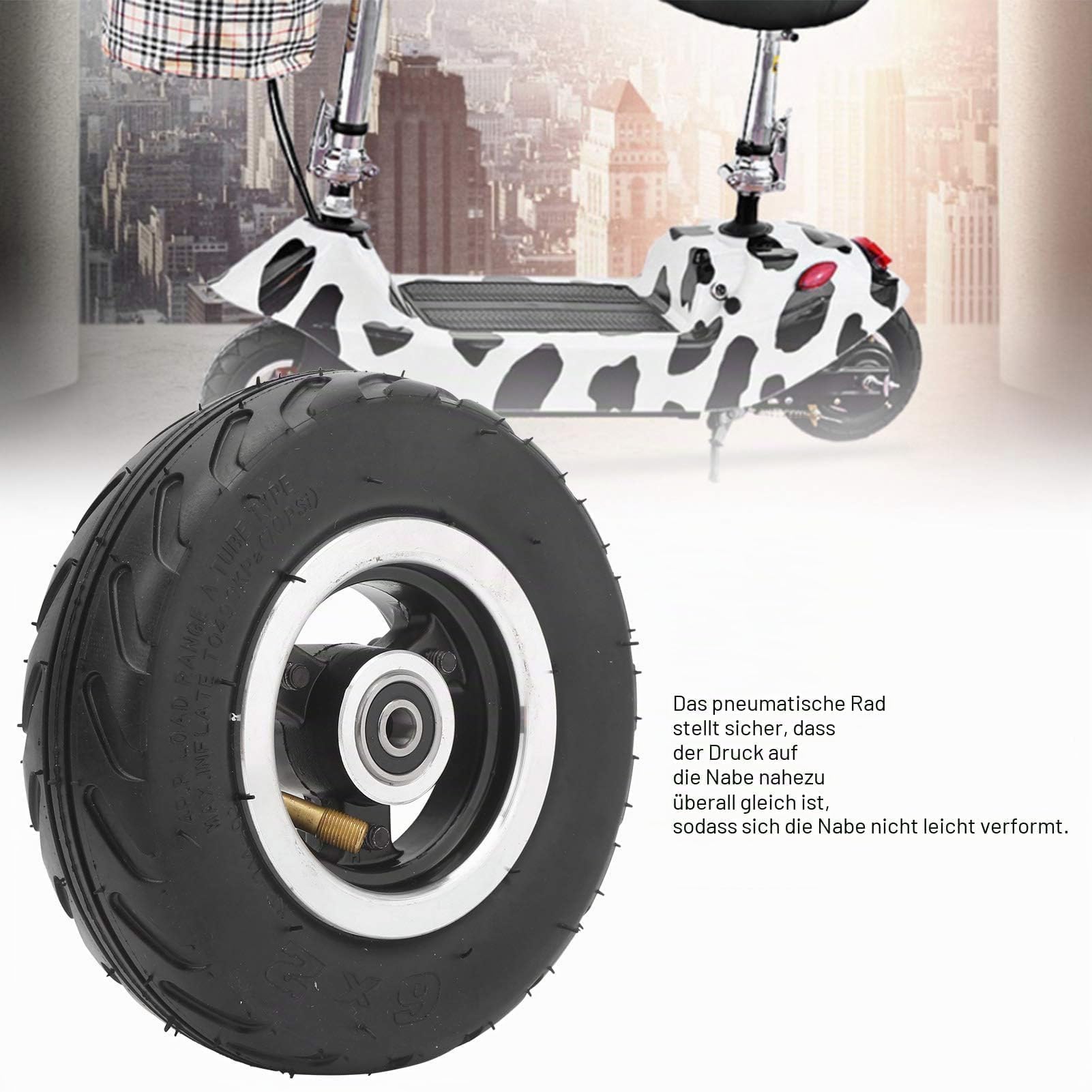 VBESTLIFE Roue Pneumatique 6 Pouces avec Chambre ¡§¡è Air, Pneu Gonflable 6x2 avec Moyeu en Alliage D'aluminium pour Scooter ¡§|lectriquescooter ¡§|lectrique,