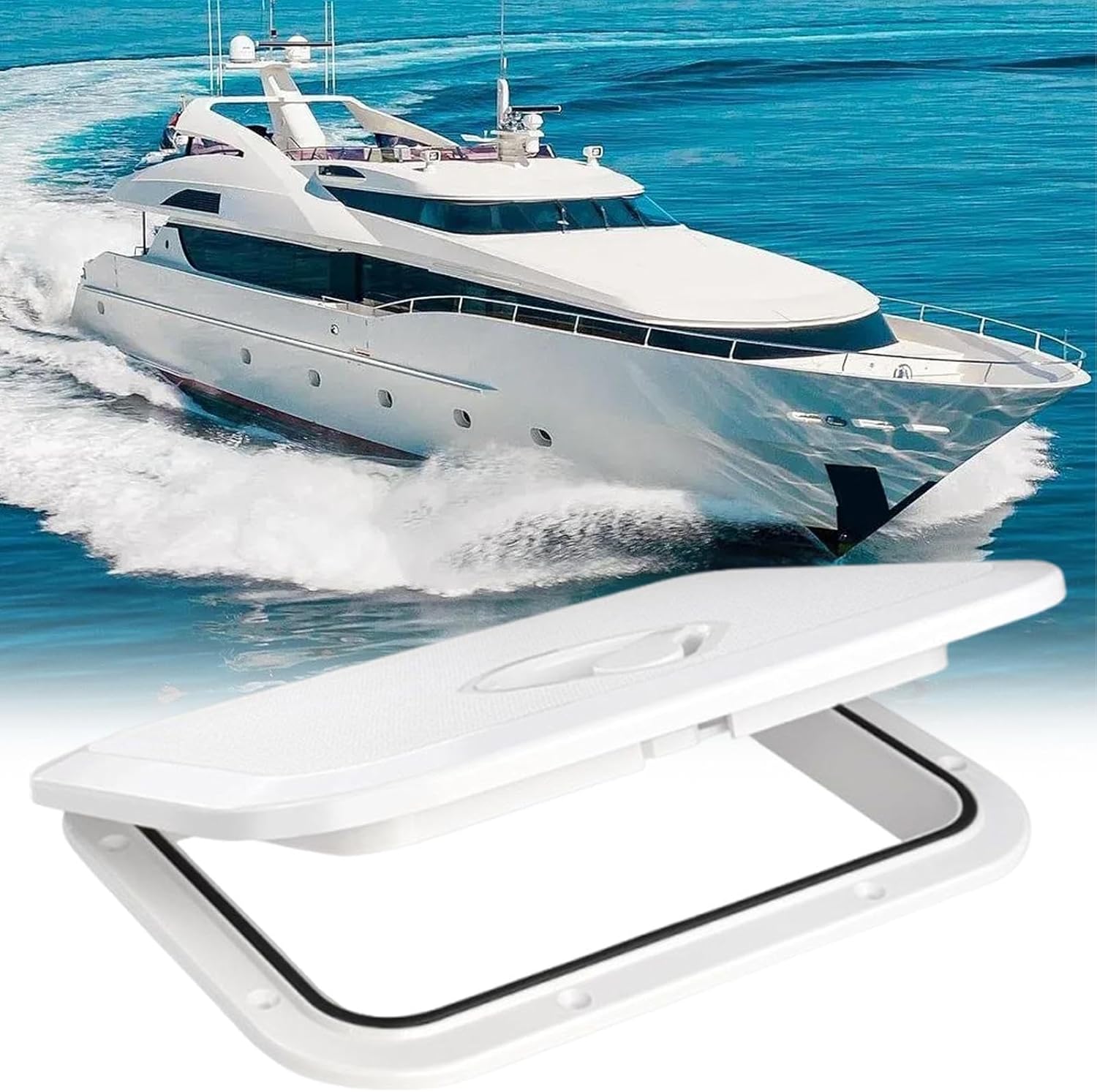 ボートアクセスハッチ | マリンボートデッキハッチカバー リッド ヒンジ ガスケット 滑り止め 安全 耐候性デザイン,耐候性シーリン