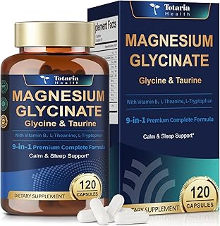 9-in-1 Magnesium Glycinate 1000mg - Support Stress Relief, Sleep, Nerves, Muscles, and Metabolism - Magnesium Vitamin B & Amino Acid Triple Complex | High Absorption Chelated Formula - 120 Capsules