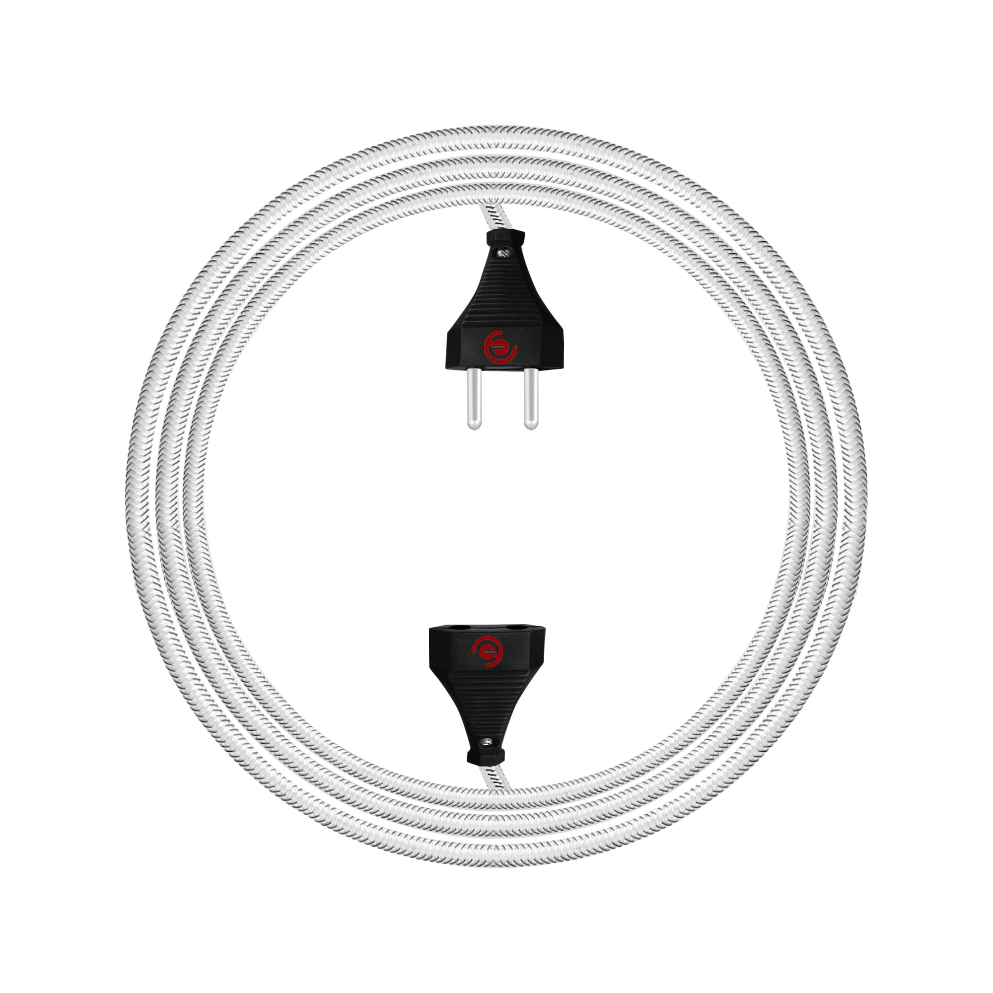 ezoubuy 2pin/2 core Silver Nylon Thread Wire Extension Cord for Multipurpose Use(2.5 Meter)- Pack of 1 (B0B4DWWTJ6) Amazon Price History, Amazon Price Tracker