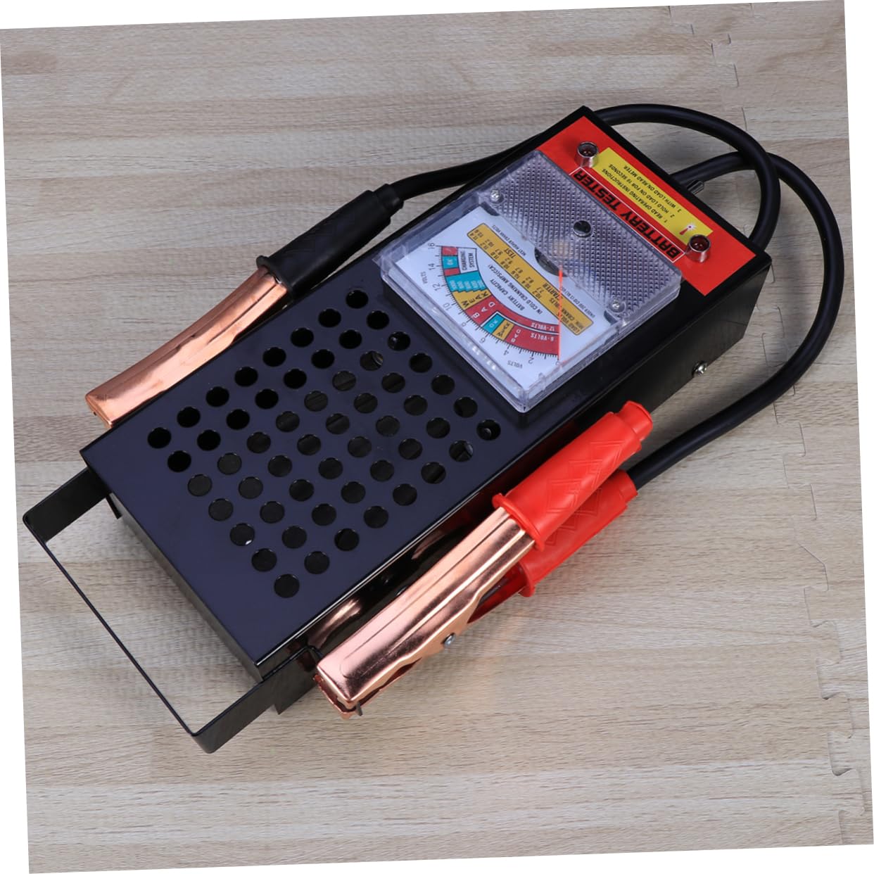 Comprobador de Batería 6-12v 100 Amperios Negro para Coche | Luz Indicadora, Pinzas Supergrip, Acero Inoxidable, Componente Electrónico, Motor de Arranque