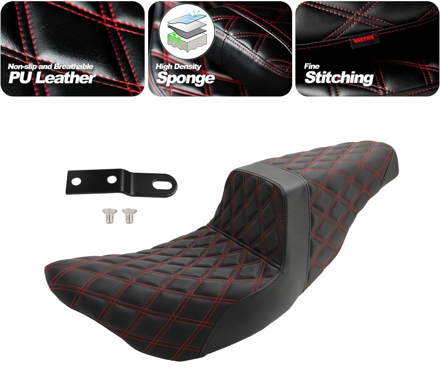 Cuscino per sedile passeggero anteriore e posteriore, rosso, adatto per modelli Fl Touring 2008 2009 2010 2011 2012 2013 2014-2023
