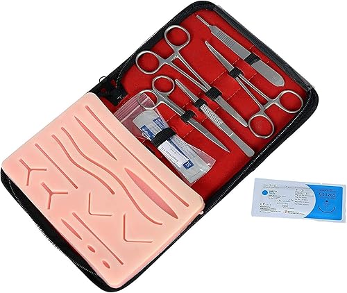 Kit de práctica de sutura para estudiantes de medicina y veterinaria, sensación completa de piel real, juego de entrenamiento de sutura quirúrgica