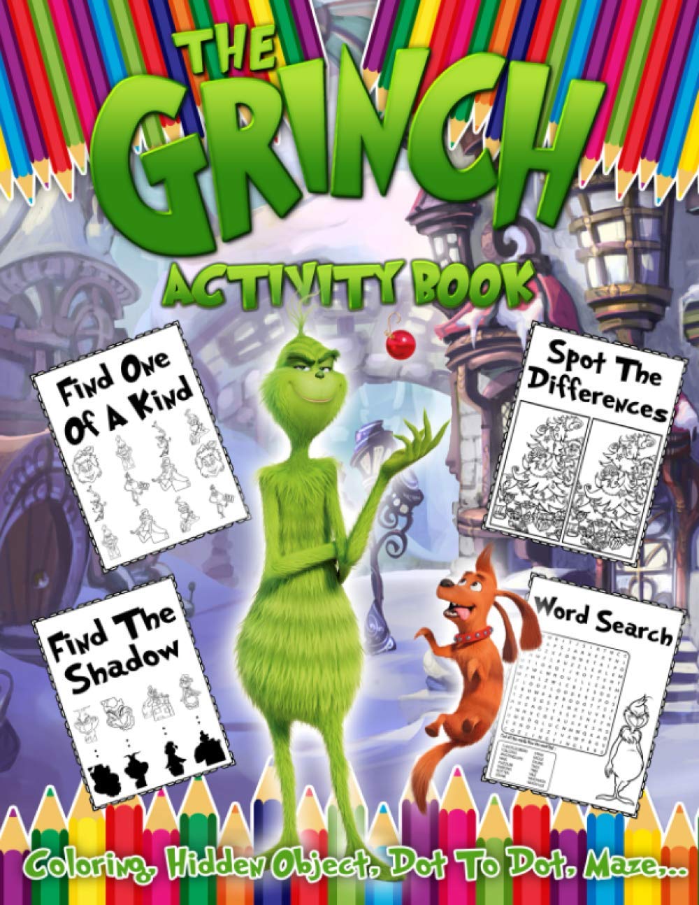 Buy The Grinch Activity Book: Coloring, Dot To Dot, Find Shadow, Word ...