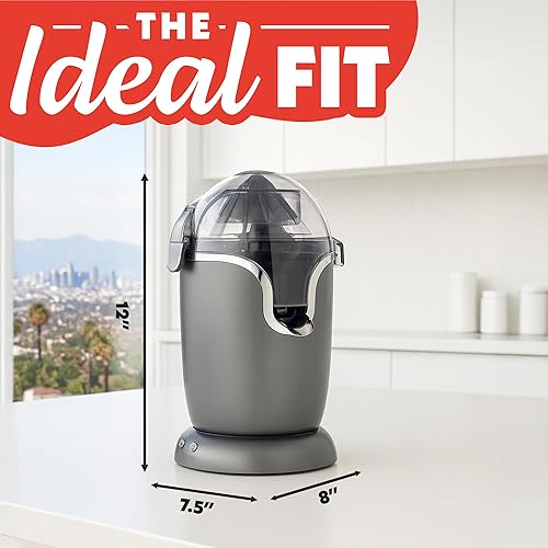 Miniatura 8 de Gourmia Exprimidor automático de cítricos manos con operación de un solo toque, cono universal, boquilla antigoteo, accesorios aptos para