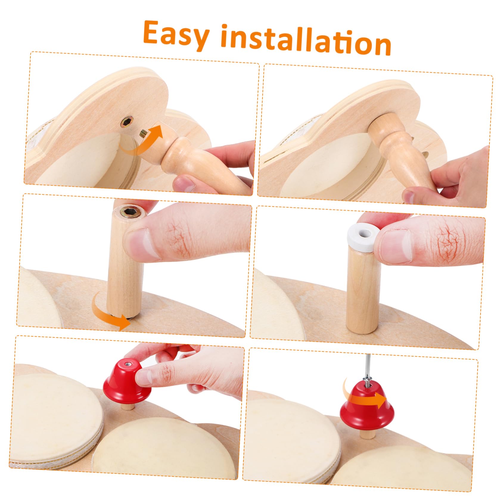 ibasenice Instrumentos de Percusión de Madera Xilófono Batería Pandereta para Música y Iluminación Herramienta Melódica de Madera Instrumentos Musicales