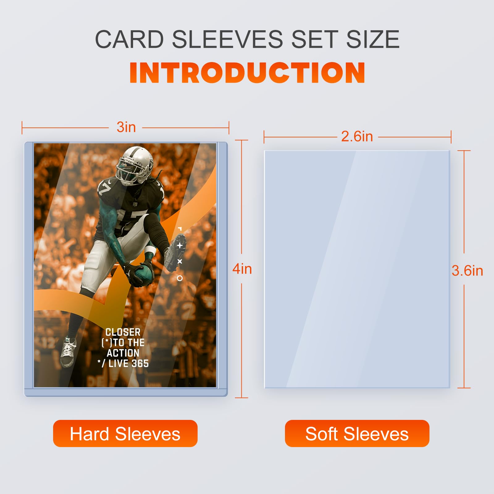 toploader 200 Stück Karten Hüllen, 3"X4" Hartkartenhüllen, Sammelkartenhüllen passend für MTG, Sammelkarten, Sportkarten (100 Hartkartenhüllen &100 Transparente Kartenhüllen) - 3