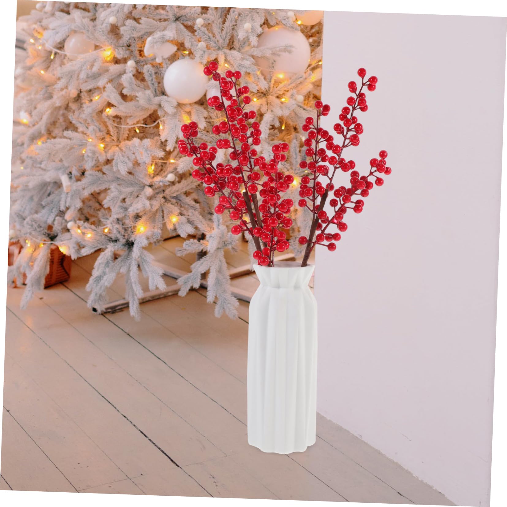 Ramo De Bayas Artificiales Rojas 6 Piezas Tallos De Baya Falsos Espuma Decoración Navideña para Bodas y Fiestas Hogar y Jarrón