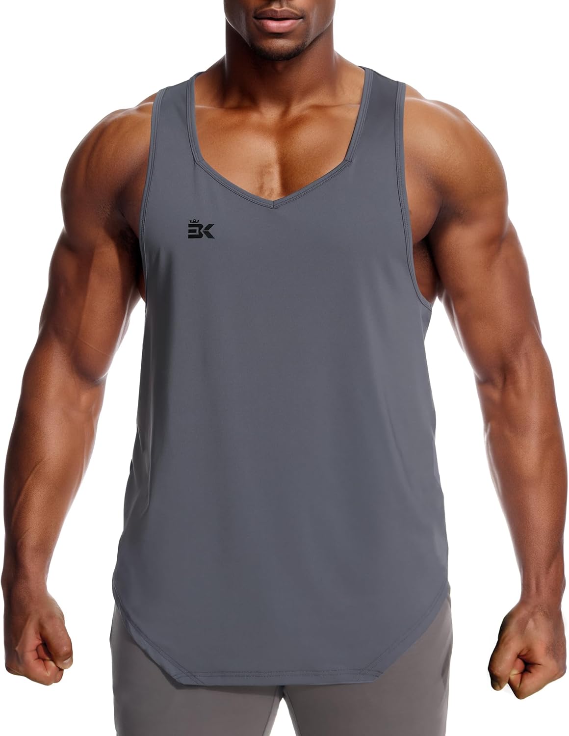 BROKIG Mens Irregular Gym Workout Stringer Tanks, Bodybuilding Athletic Training Tank Top UPF 40+ Muscle Tank Sleeveless BROKIG Mens Irregular Gym Workout Stringer Tanks, Bodybuilding Athletic Training Tank Top UPF 40+ Muscle Tank Sleeveless