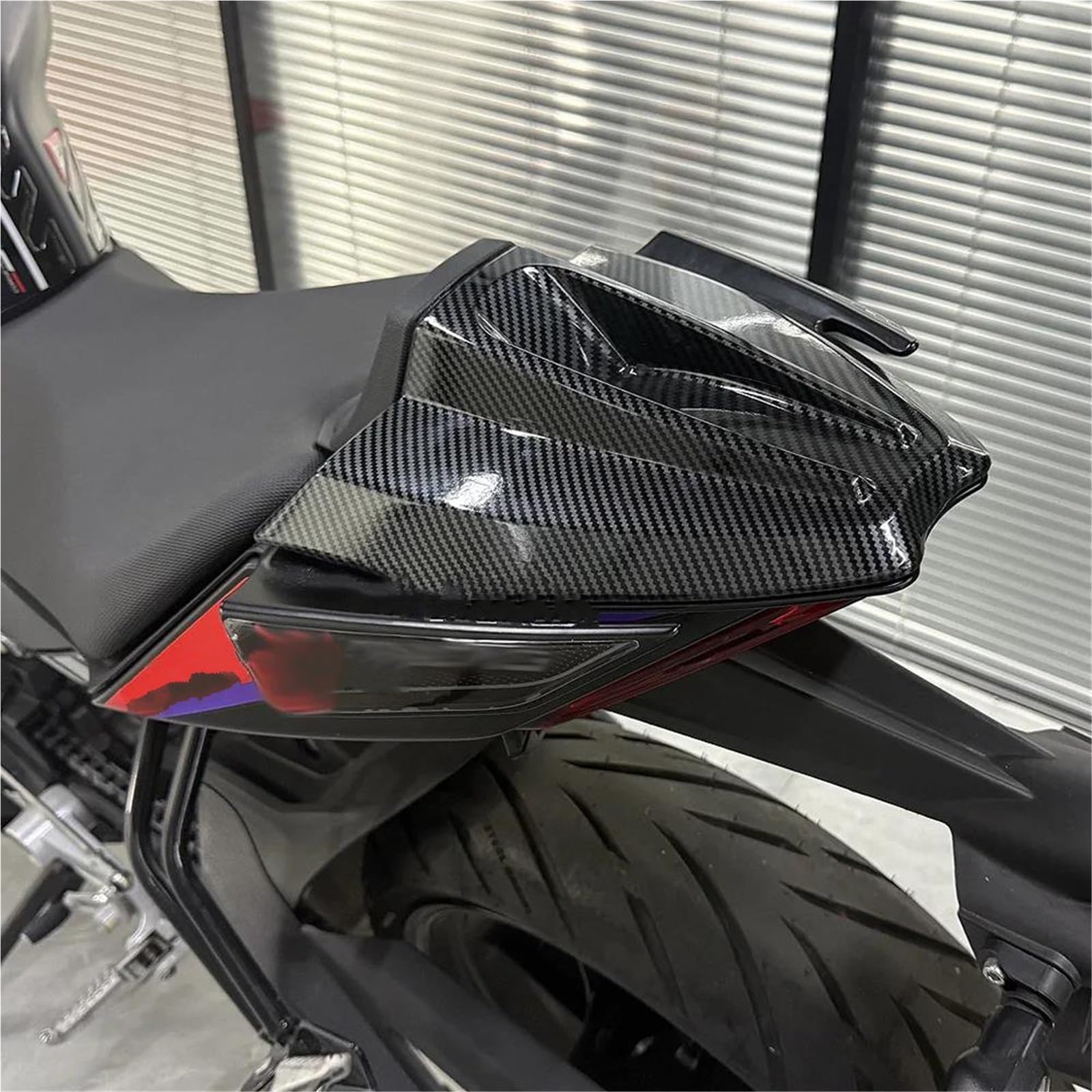 Carenatura Posteriore Per Moto Con Coprisella Monoposto Per Aprilia RS457 Rs457 RS 457 2024 2025 Copertura Sella Passeggero Monoposto Coprisedile Posteriore(Carbonio)