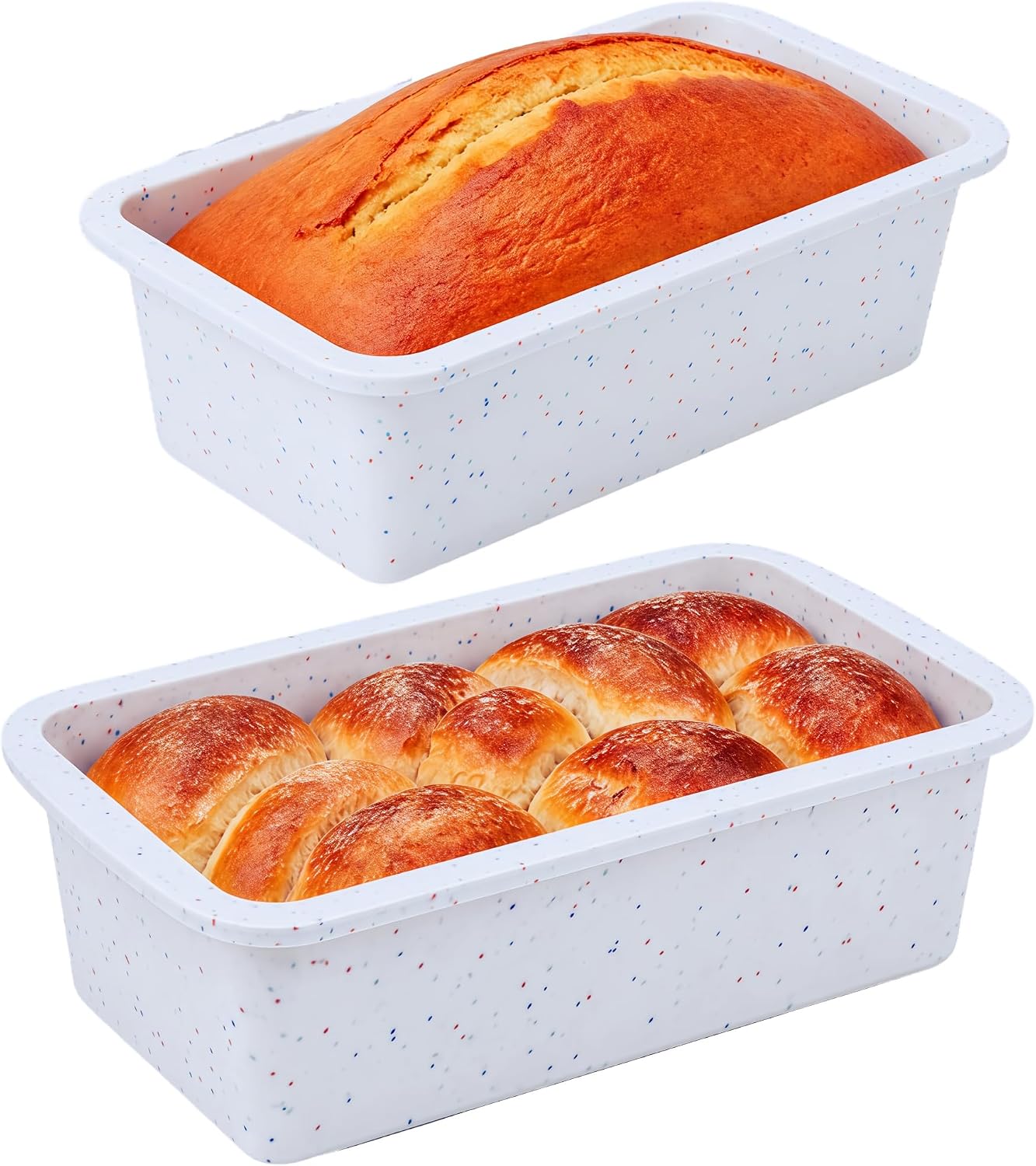 Vinino Silicone Loaf Pan, 100% Food-Grade BPA-Free Pure Silicone, Standard 8.5 x 4.5 Inch 2-Pack, Easy Release & Easy Clean for Bread Banana Bread Baking