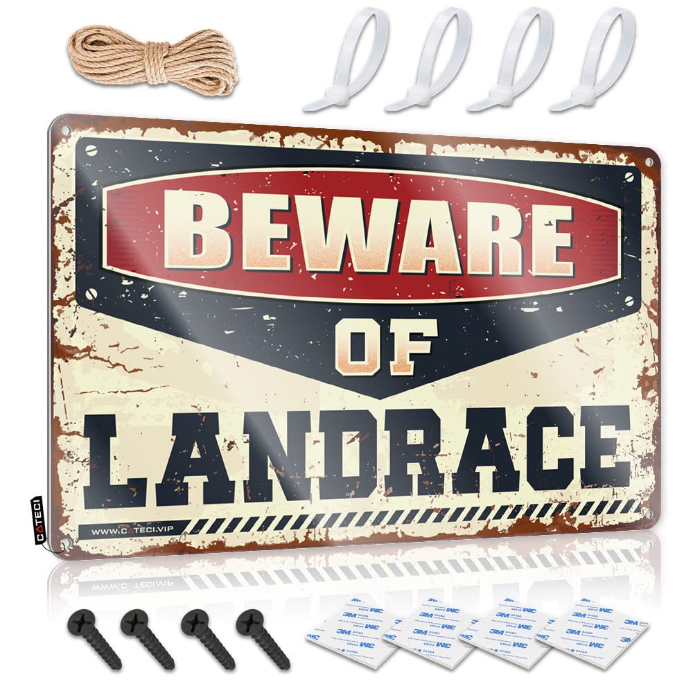 HELIOFORGE Bar Signs For Home Bar Decor Beware Of Landrace Tin Sign Beer Limit Sign Outdoor Funny Metal Sign(30X40CM)