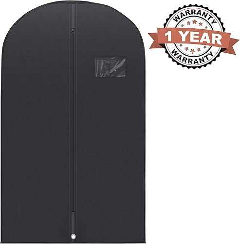 Miniatura 5 de PLX Bolsas de ropa negras de 40 pulgadas, bolsa de traje para viajes y almacenamiento de ropa, vestidos, camisas, abrigos de piel, chaquetas y