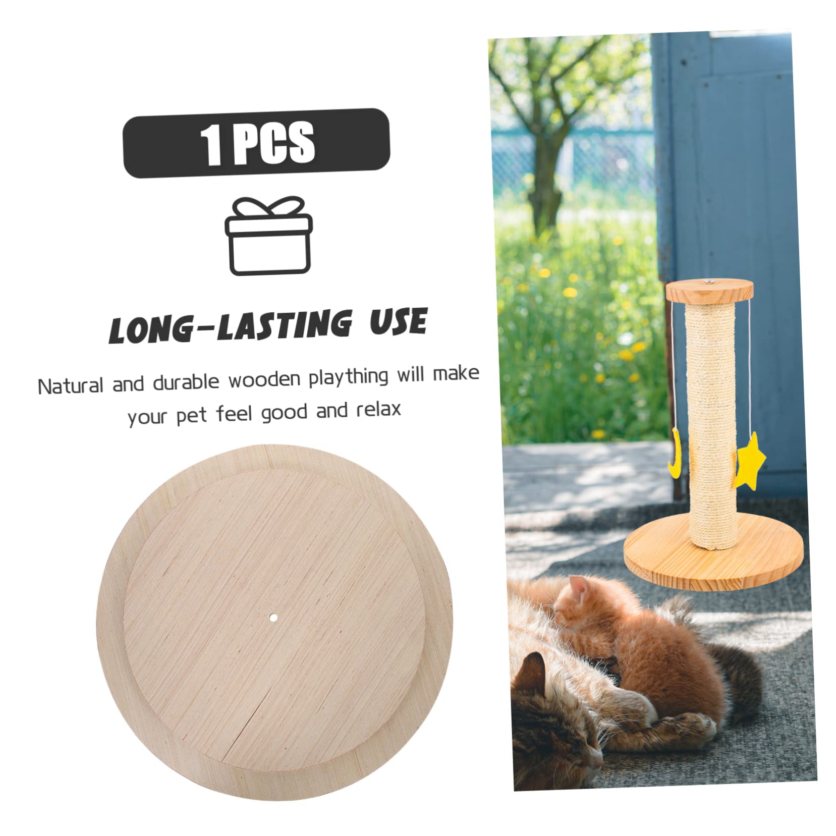 Plataforma de Madera Resistente para Gatos, Recambio para Rascador Base Reforzada, Accesorio para Poste de Juego y Descanso para Gatos Domésticos